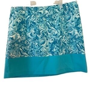 Michael Michael Kors swirl print a line skirt in blue size 12